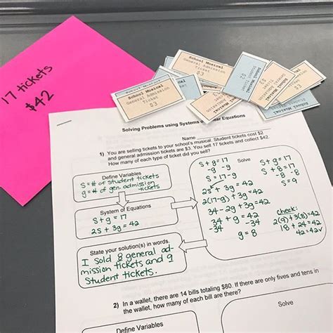 Image result for Word Problems Using Systems of Equations