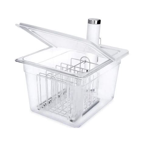 GnHoCh Sous Vide Container 12 Quart with Hinge Lid and Sous Vide Rack ...