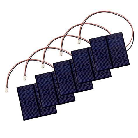 (5pcs) 55 x 55 Mini Solar Panel 4V 100MH Wire Attached for DIY Projects ...