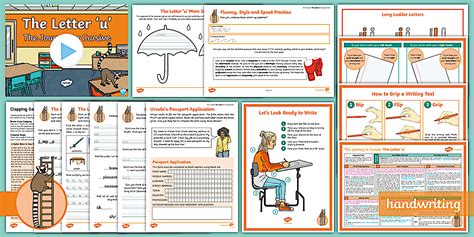 Cursive 'u' | Handwriting Resources (teacher made) - Twinkl