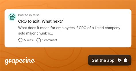 CRO to exit. What next? - Grapevine