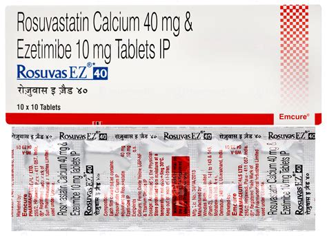 Rosuvas Ez 40 Mg Tablet 10 - Uses, Side Effects, Dosage, Price | Truemeds