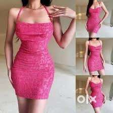 Pink mini dress from newme. Adjustable straps and strechable fabric ...