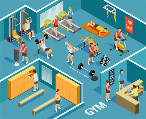 Gym Isometric Template 483109 Vector Art at Vecteezy