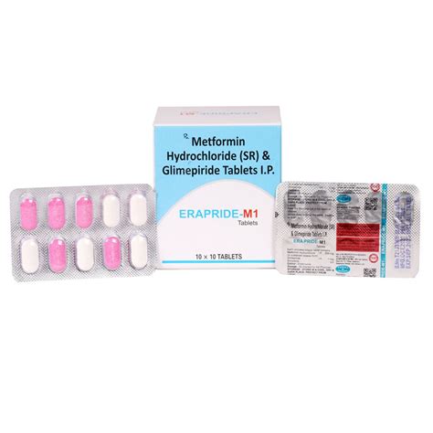 Erapride M1 | Glimipride 1 mg + Metformin 500 mg