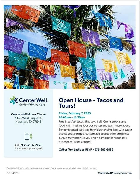 Tacos and Tours MARCH 7 (not February) Open House - FREE for Seniors ...