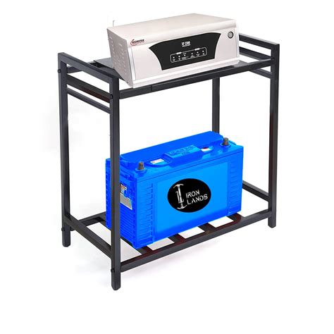 IRON LANDS 2 Tier Inverter Stand Metal Trolley Battery UPS CPU Stand ...