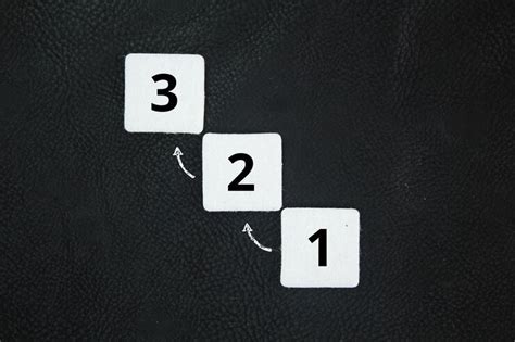 1 2 and 3 up number step process concept for priority process or ...