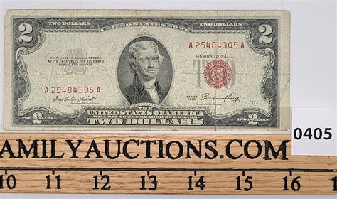 1953 US $2 RED SEAL BANKNOTE