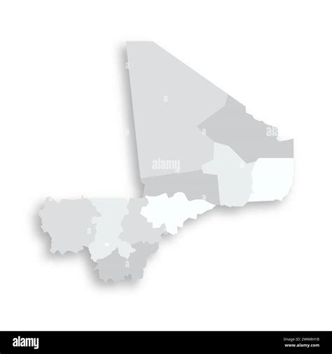 Mali political map of administrative divisions - regions and capital ...