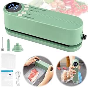 Buy Vacuum Sealer Machine, 3 in 1 Cordless Rechargeable Food Sealer for ...