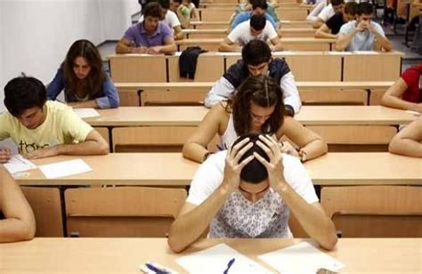 Describe the scene outside theexamination Hall Half an hour.before the ...