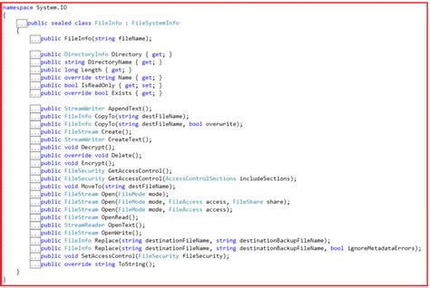 FileInfo Class 的图像结果