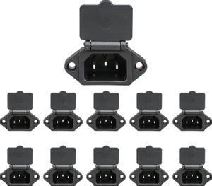 SYMFONIA 10 Pieces AC 250V 10A IEC320 C14 Panel Mount Plug Adapter ...