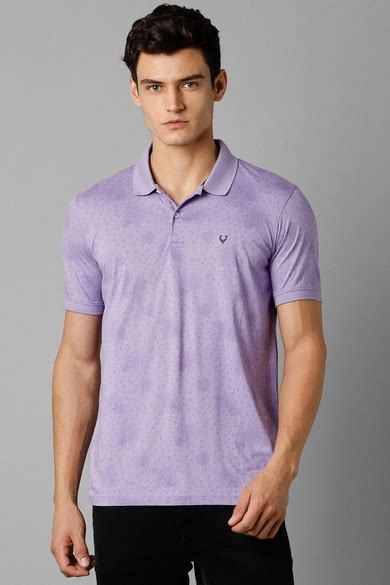 Buy Men Purple Printed Polo Neck T-shirt Online - 895440 | Allen Solly