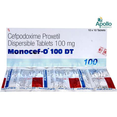 Monocef O DT 100 mg Tablet | Uses, Side Effects, Price | Apollo Pharmacy