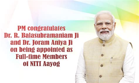 PM congratulates Dr. R. Balasubramaniam Ji and Dr. Joram Aniya Ji on ...