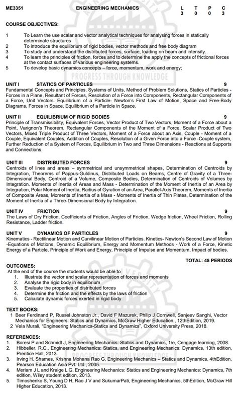 Engineering Mechanics - ME3351 3rd semester civil, Mechanical Dept ...