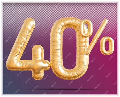 Premium PSD | 40 percentage discount number gold bubble