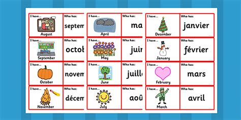 French Months Loop Cards (teacher made) - Twinkl