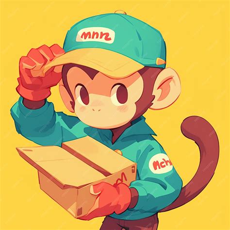Premium Vector | A rapid monkey delivery cartoon style