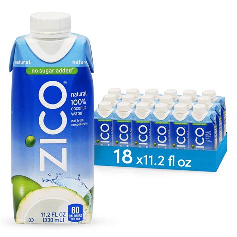 ZICO Coconut Water Drink - 18 Pack 11.2 Fl Oz, No Sugar Added, Gluten ...