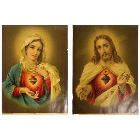 Immaculate Heart of Mary Framed print - Vintage Religious Art annash.or.id