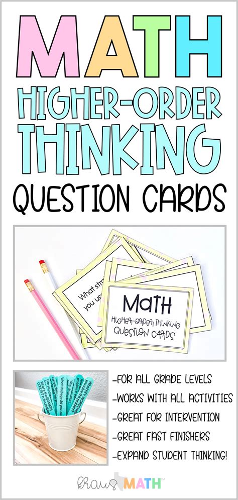 Math Higher-Order Thinking Questions Cards | Bloom's Taxonomy - Kraus ...