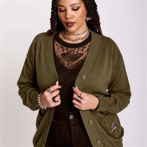 Lichen Mushroom Cardigan plus – Midnight Hour