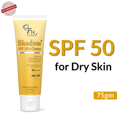 Buy FIXDERMA SHADOW SUNSCREEN SPF 50+ CREAM FOR DRY SKIN WITH PA ...