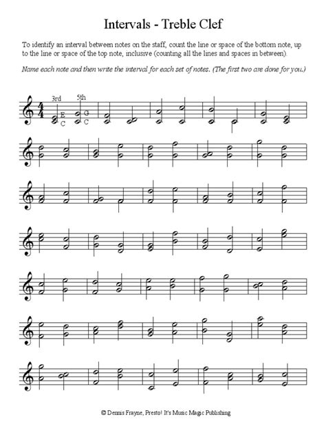 Image result for Interval Identification Notes Treble Clef