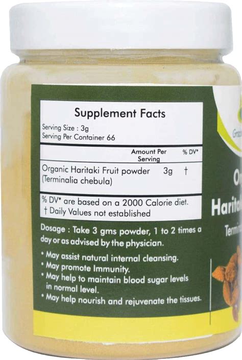 Buy GRAZING MEADOWS ORGANIC HARITAKI POWDER TERMINALIA CHEBULA /HARDE ...