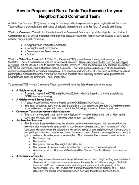 Image result for Table Top Exercise Samples