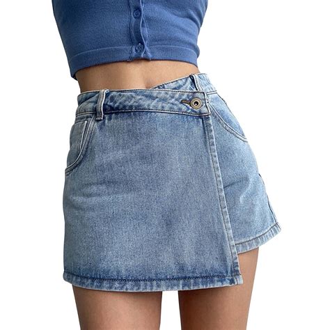 Jean Shorts for Women Bermuda Women's High Waist A Line Denim Shorts ...