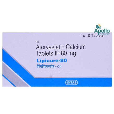 Lipicure-80 Tablet 10's Price, Uses, Side Effects, Composition - Apollo ...