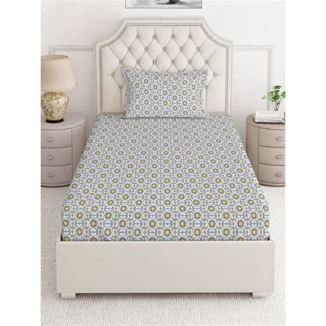 Buy Layers Firenze 140 TC Single Bedsheet - Grey Online