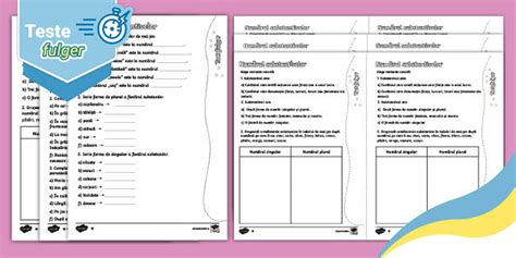 Numărul substantivelor – Test fulger