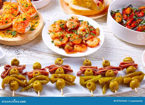 Tapas Mix and Pinchos Food from Spain Stock Photo - Image of dinner ...