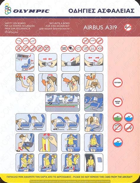OLYMPIC AIR SAFETY CARDS