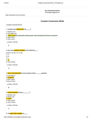 Image result for Compiler Design MCQ Questions and Answers