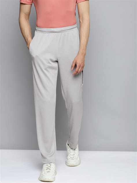 Alcis Men Grey Solid Slim Fit Mid-Rise Regular Track Pants ...