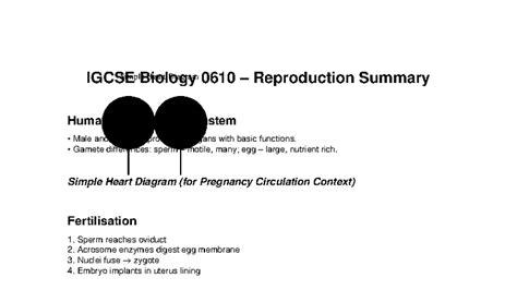 Reproduction Summary IGCSE Biology 0610: Heart & Plant Diagram - Studocu