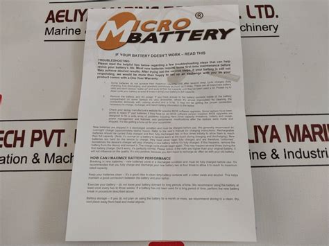 Micro Mbi1397 Battery – Aeliya Marine Tech