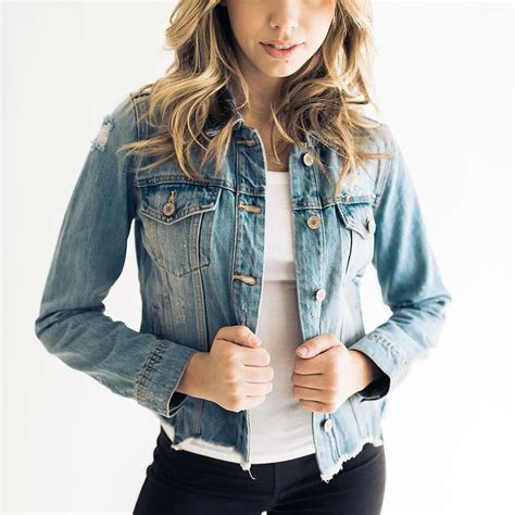 Distressed Denim Jacket - Ripped jean jacket