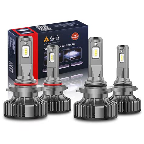 ALLA Lighting TS-CR Combo 9005 9006 LED Bulbs Extremely Super Bright ...