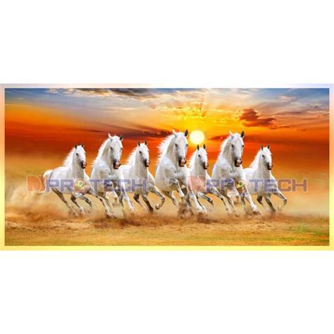 030 Best 7 horse painting seven running horses vastu painting M