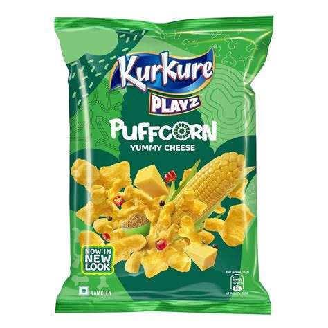 Kurkure Namkeen-Puffcorn (Yummy Cheese) Pouch, 52/55/58/50 Gram (Weight ...