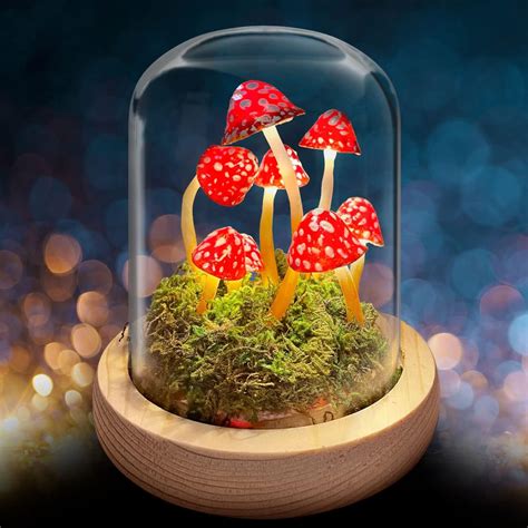 Sytmhoe Mushroom Night Light,Handmade Mushroom Lamp,Red Mushroom Lamp ...
