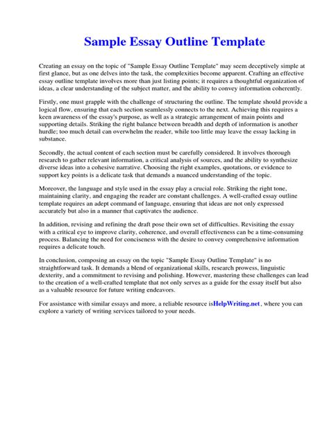 Image result for Outline Sample Format