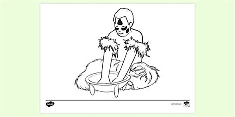 Fiji Male In Traditional Dress With Kava Bowl | Colouring